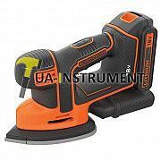Шлифмашина вибрационная аккумуляторная BLACK+DECKER,18В/1,5Ач Li-Ion,12000 ход/мин,аккум.,ЗУ,аксес., Кременчуг