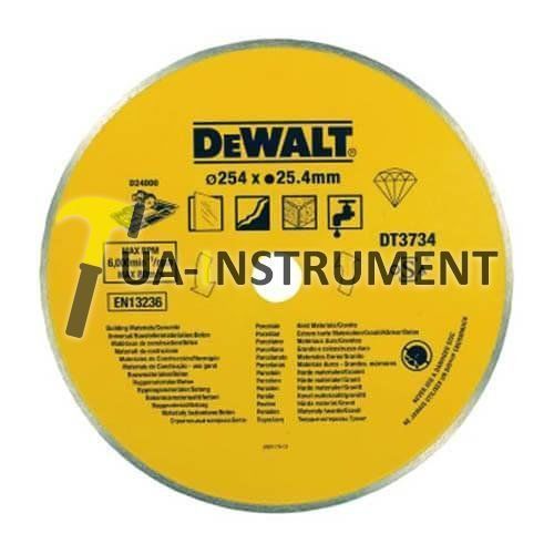 Диск алмазный DeWALT, 254х1.6х25.4мм, сплошной, для мокрого реза, для плиткорезов., шт Кременчуг - изображение 1