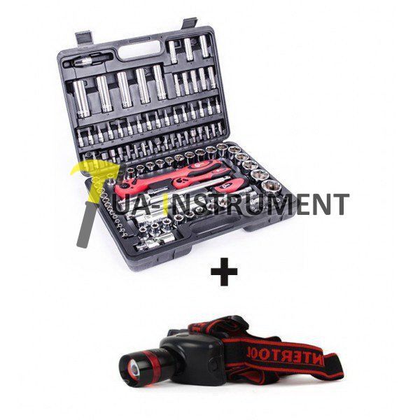 Профессиональный набор инструментов 1/2" & 1/4", 108ед. Intertool ET-6108 + Фонарь налобный LB-0303 Кременчуг - изображение 1
