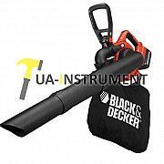 Аккумуляторный садовый пилесос BLACK+DECKER,Li-lon 36В,2Ач,поток воздуха 218 км/ч,измельчитель,1,6кг Кременчуг