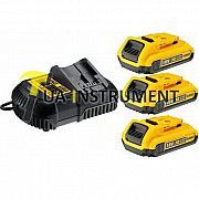 Зарядное устройство DeWALT, ХР Li-Ion 10,8В,14,4 В,18,0 В,ток 4 А,0,5 кг,3 аккумулятора 2Ач, шт Кременчуг