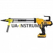 Пистолет DeWALT, для герметиков акумуляторный, контейнер 300-600мл, 18 В,1 аккум. 2А/ч, шт Кременчуг
