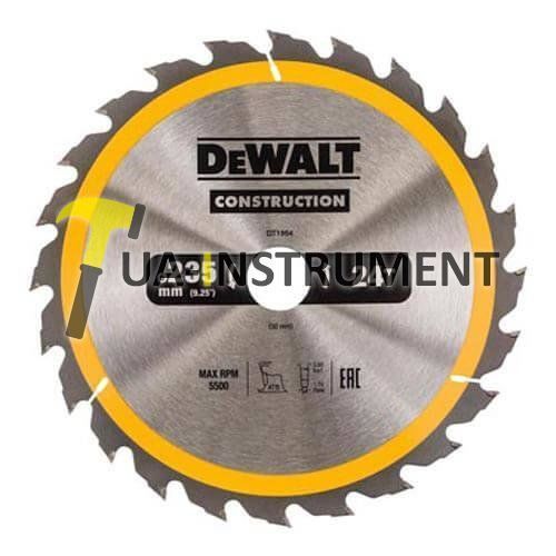 Диск пильный DeWALT, 235х30мм, 24z (WZ/ATB), +20 град., шт Кременчуг - изображение 1
