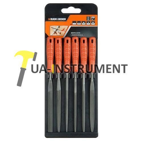 Набор надфилей BLACK+DECKER, 6 шт, длина 160 мм, шт Кременчуг - изображение 1