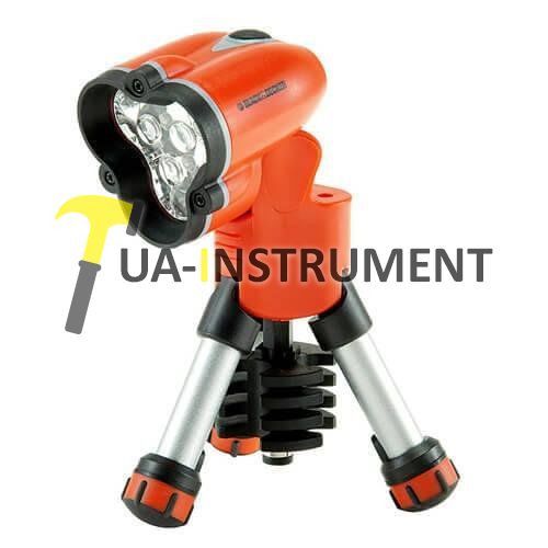 Фонарик светодиодный с треногой BLACK+DECKER, влагозащита, индикатор уровня заряда батарей, ударопро Кременчуг - изображение 1