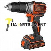 Ударная дрель-шуруповёрт 18 В, Li-lon 1,5 Ач, 52 Нм, 2 акк., ЗУ, кейс BLACK+DECKER BL188KB Кременчуг