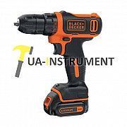 Дрель-шуруповерт 10,8 В/1,5 Ач Li-Ion, 1-10 мм, 0-550 об/мин, 2 акк., BLACK+DECKER BDCDD12B Кременчуг