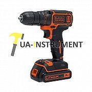 Дрель-шуруповерт 18В/1.5Ач/ Li-Ion, 0-650 об/мин., 30 Нм, 10 мм, 2 акк. BLACK+DECKER BDCDC18KB Кременчуг