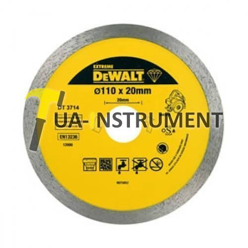 Диск алмазный DeWALT, 110х1.6х20.0мм, сплошной, мокрый и сухой рез, для плиткореза DWC410., шт Кременчуг - изображение 1