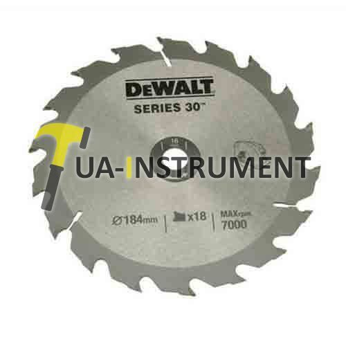 Диск пильный DeWALT, 184х16мм, 18z (WZ/ATB), +20 град., шт Кременчуг - изображение 1