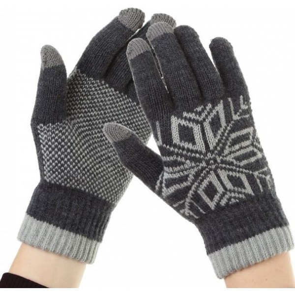 Рукавички ArmorStandart Touch Gloves Snowflake з орнаментом Light Grey (Код товару:19748) Харьков - изображение 1