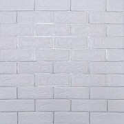 Самоклеюча 3D панель цегла біла смужка срібло 700х770х5мм (100-5) SW-00000753 Киев