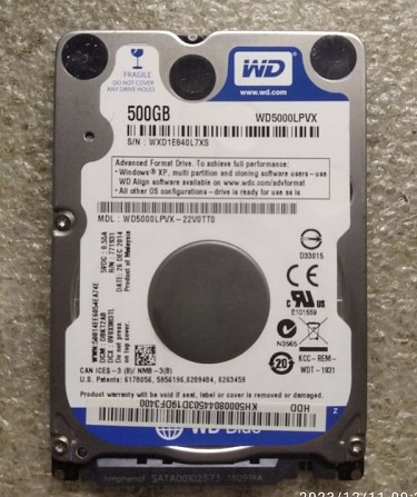 Жесткий диск WD Blue 500GB 2.5 Киев - изображение 1