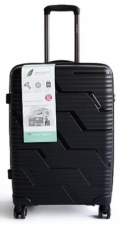 Пластиковый большой чемодан из поликарбоната 85L Horoso черный Київ - изображение 1
