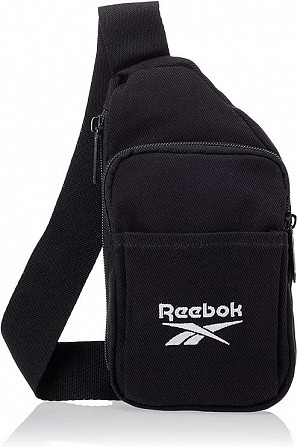 Коттоновая нагрудная сумка, слинг Reebok Classic Foundation черная Київ - изображение 1
