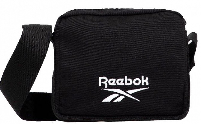 Маленькая коттоновая сумка на плечо Reebok Classic черная Киев - изображение 1