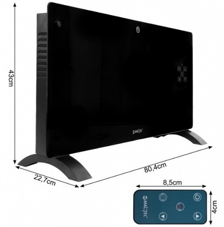 Стеклянный конвекционный обогреватель Maltec Eco Wi-Fi черный черный Хорол - изображение 1
