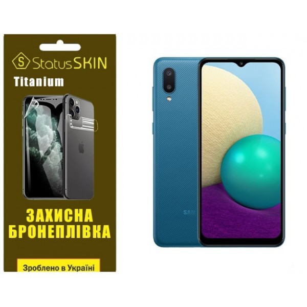 Поліуретанова плівка StatusSKIN Titanium для Samsung A02 A022 Глянцева (Код товару:33566) Харьков - изображение 1