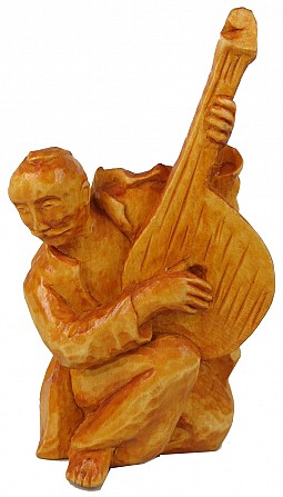 Эксклюзивная статуэтка ручной работы из дерева Козак Бандурист Киев - изображение 1