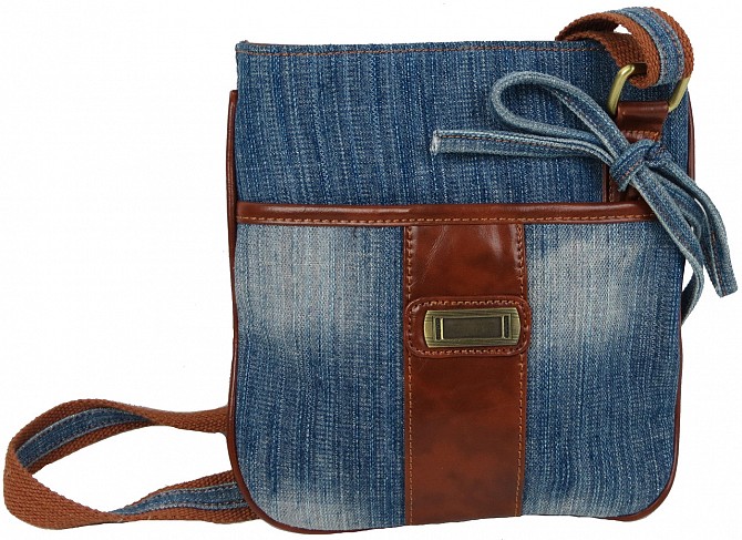 Наплечная джинсовая сумка Fashion jeans bag синяя Київ - изображение 1