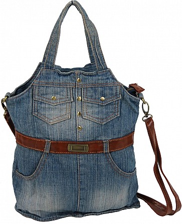 Женская джинсовая сумка в форме сарафана Fashion jeans bag синяя Київ - изображение 1
