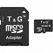 Карта пам'яті T&G microSDXC 64GB UHS-I Class 10 + SD-adapter (TG-64GBSDCL10-01) (Код товару:33690) Харьков