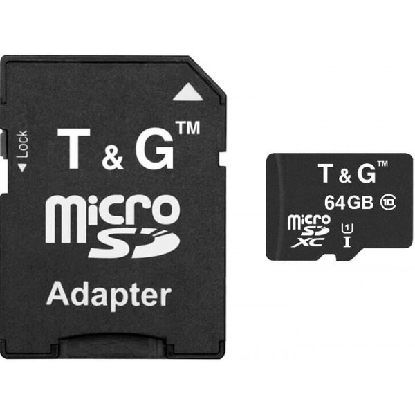 Карта пам'яті T&G microSDXC 64GB UHS-I Class 10 + SD-adapter (TG-64GBSDCL10-01) (Код товару:33690) Харьков - изображение 1