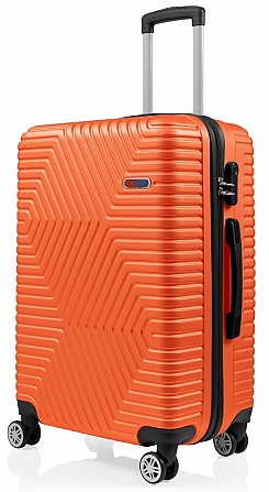 Пластиковый чемодан на колесах средний размер 70L GD Polo оранжевый Київ - изображение 1