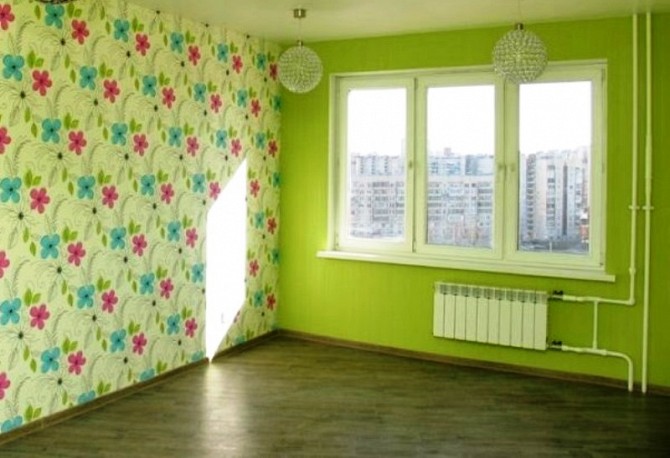 Поклейка шпалер в кімнаті Киев - изображение 1