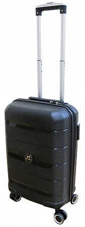 Пластиковый маленький чемодан из полипропилена 40L My Polo черный Київ - изображение 1