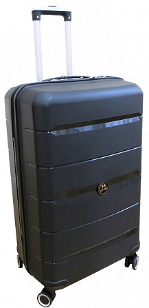 Большой чемодан на колесах из полипропилена 93L My Polo, Турция черный Київ - изображение 1