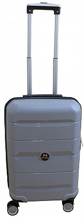 Пластиковый малый чемодан из полипропилена 40L My Polo серый Київ - изображение 1