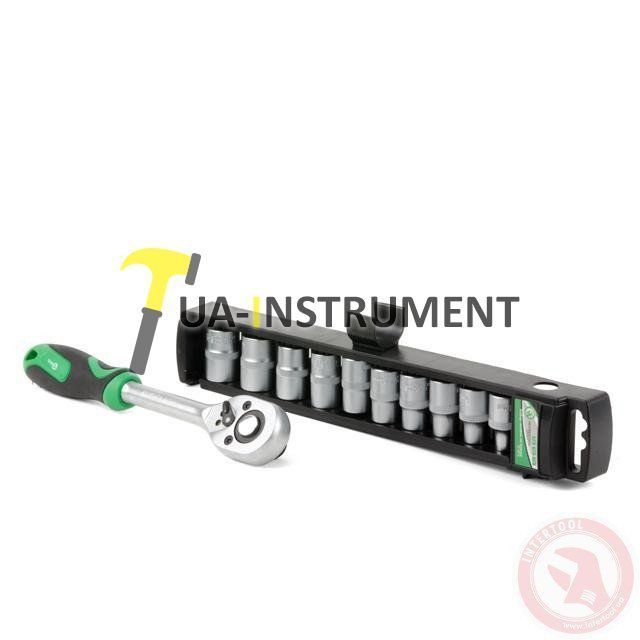 Набор головок 10шт. 1/2"-8,10,12,13,14,15,16,17,18,19 мм трещеткой Intertool ET-6013 Кременчуг - изображение 1
