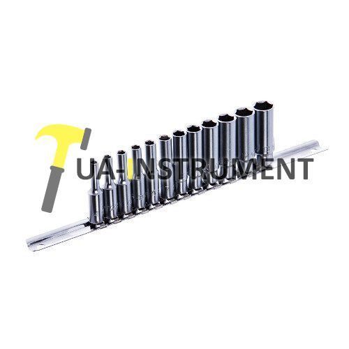 Набор головок длинных TOPTUL 1/4" 12ед. 4~13мм (на планке) GAAQ0802U Кременчуг - изображение 1