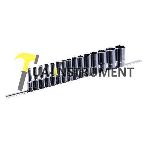 Набор головок длинных TOPTUL 12-гр. 1/2" 15ед. 8~15,17,19,22,24,27,30,32мм (на планке) GAAQ1607U Кременчуг - изображение 1