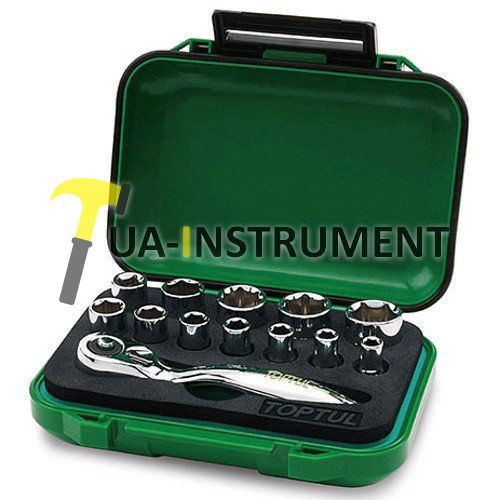 Набор головок с трещоткой TOPTUL 1/4" 13ед. GABW1301 Кременчуг - изображение 1