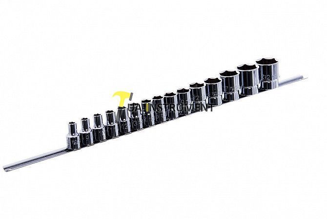 Набор головок TOPTUL 1/2" 15ед. 8~15,17,19,22,24,27,30,32мм (на планке) GAAQ1603U Кременчуг - изображение 1