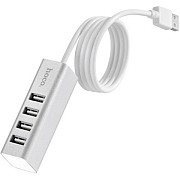 USB HUB HOCO HB1 4USB Line Machine 0.8m Silver (Код товару:15869) Харьков