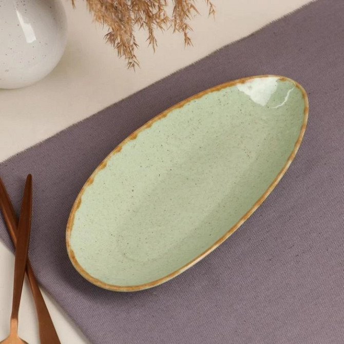Блюдо для подачі Декор Кераміка Азія Brown loft Pistachio КЛФ-105 фісташкове Київ - изображение 1