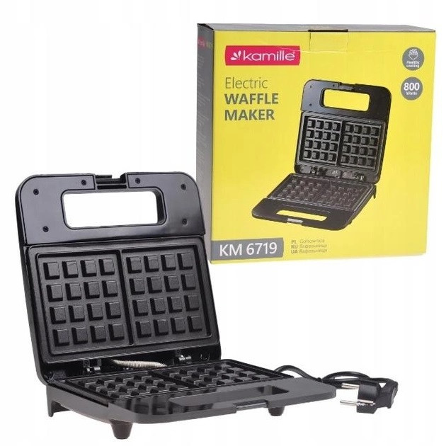 Вафельниця Kamille KM-6719 800 Вт чорна Київ - изображение 1