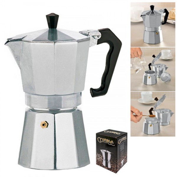 Гейзерна кавоварка Stenson TD-00436 300 мл 6 чашок срібляста Київ - изображение 1